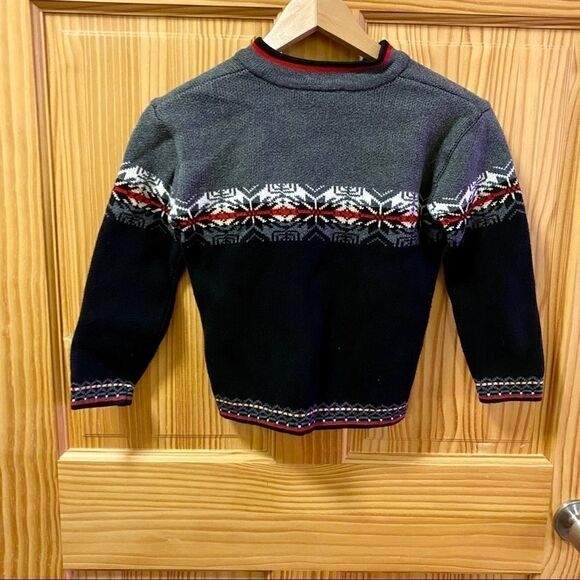 Hanna Andersson red grey white winter sweater - Picture 2 of 6